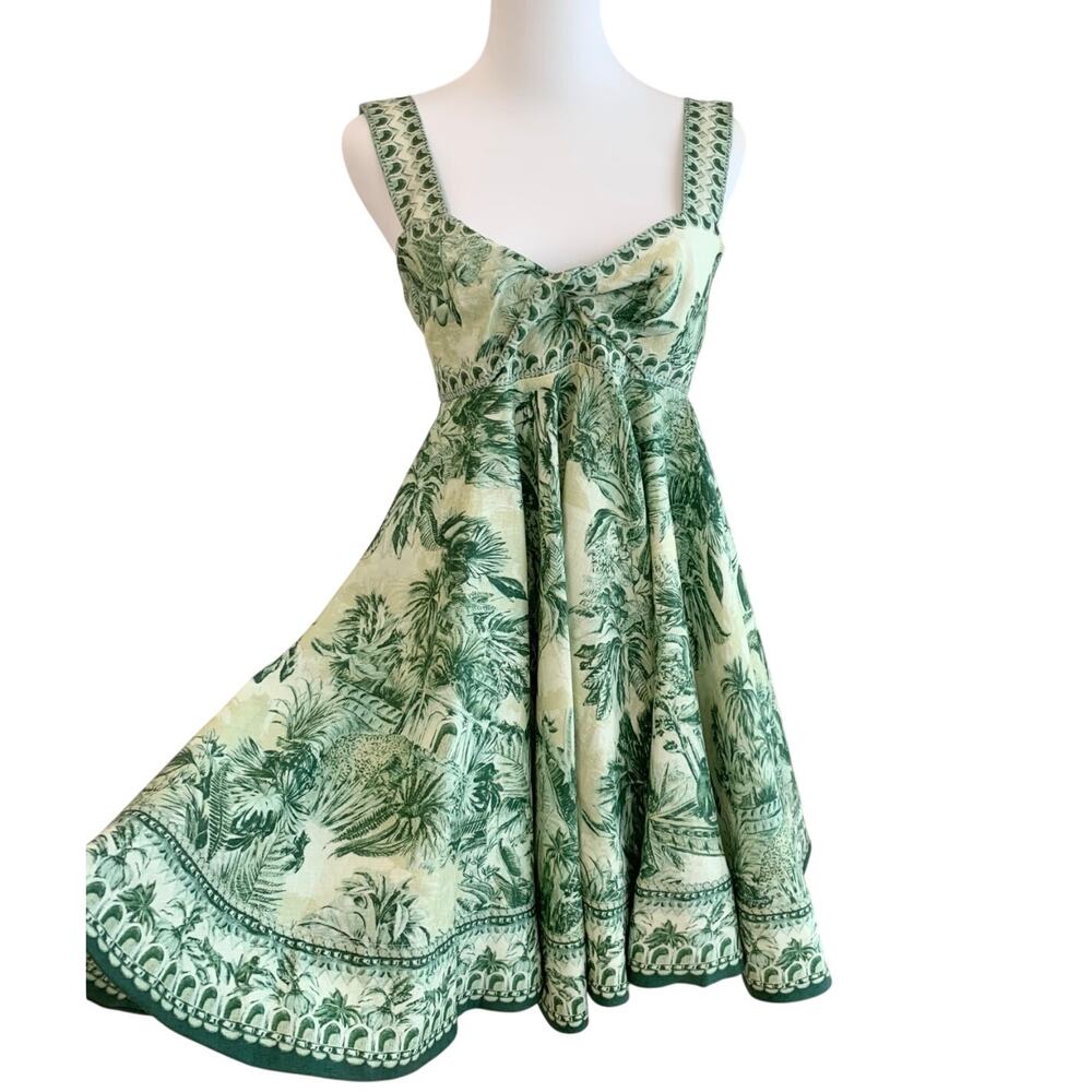 Alemais Sara Mini Twist Sundress in Green - Picture 6 of 8